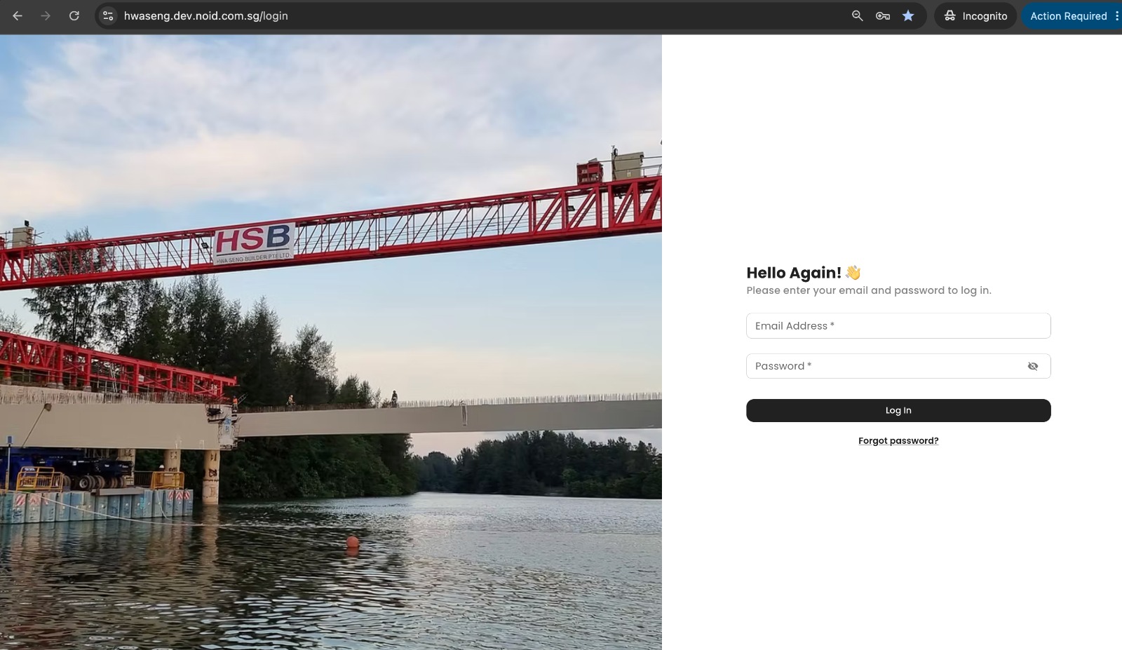 Hwaseng Login Page